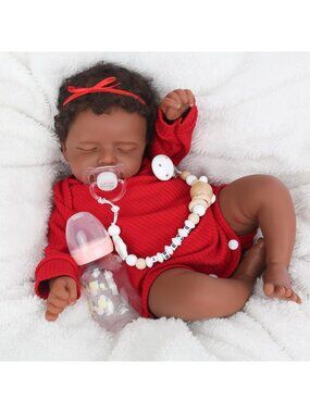 18in Realistic Black Reborn Baby Doll African American Newborn Girl